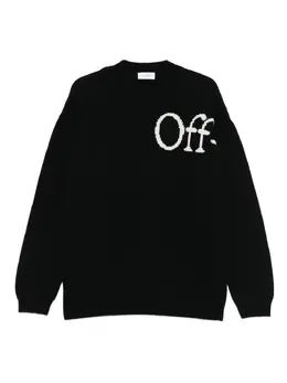 Off-White: Чёрный свитер 