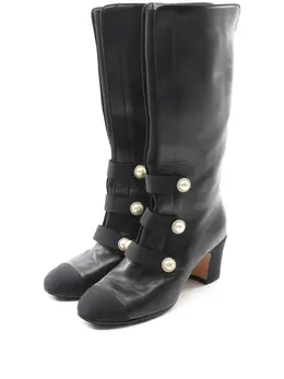 CHANEL Pre-Owned: Чёрные ботинки 