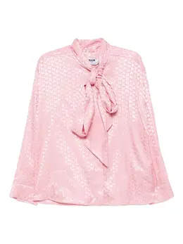 MSGM: Рубашка с бантом 