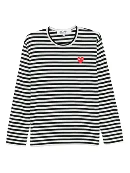 Comme Des Garçons Play: Футболка  Heart в полоску