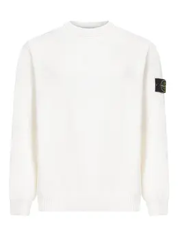 Stone Island: Белый свитер 