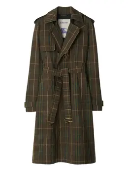 Burberry: Двубортный плащ 
