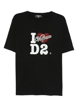 DSQUARED2: Чёрная футболка  D2