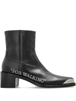 Off-White: Чёрные ботинки 