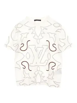 Louis Vuitton Pre-Owned: Белая футболка 