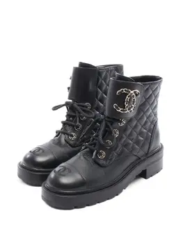 CHANEL Pre-Owned: Чёрные ботинки 