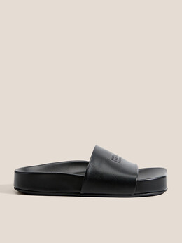 Mm6 Maison Margiela: Чёрные шлёпанцы 