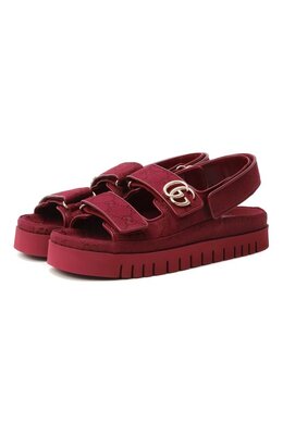 Gucci: Бордовые сандалии 