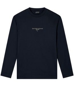 EMPORIO ARMANI: Синий свитшот 