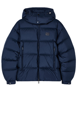 EMPORIO ARMANI: Синий пуховик 
