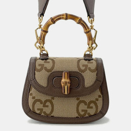 Gucci: Бежевая сумка на руку  Bamboo