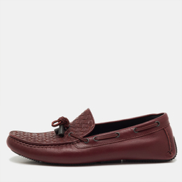 Bottega Veneta: Бордовые туфли  Intrecciato