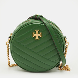 Tory Burch: Зелёная сумка через плечо  Kira