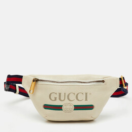Gucci: Белая поясная сумка  Web