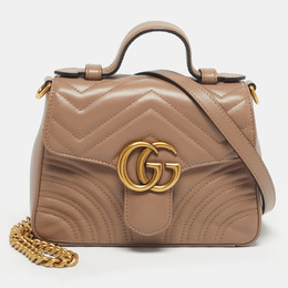 Gucci: Бежевая сумка на руку  GG Marmont