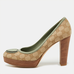 Gucci: Бежевые туфли  GG