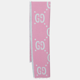 Gucci: Розовый шарф  GG