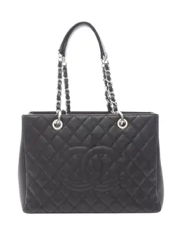 CHANEL Pre-Owned: Серебристая сумка-шоппер 