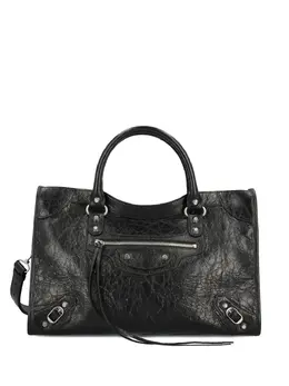 Balenciaga: Чёрная сумка-шоппер 