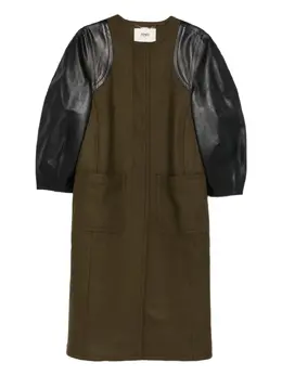 FENDI: Кожаное пальто 