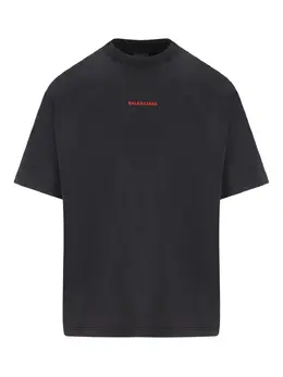 Balenciaga: Чёрная футболка 