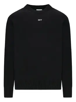 Off-White: Чёрный свитер 