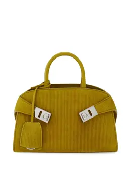 Ferragamo: Жёлтая сумка-шоппер 
