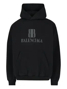 Balenciaga: Чёрная толстовка 