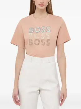 BOSS: Бежевая футболка 