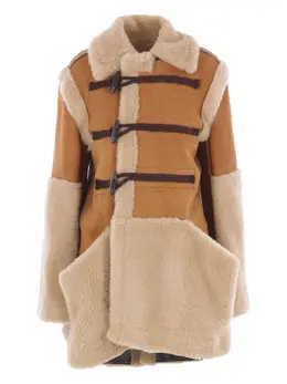 sacai: Пальто из мутона 