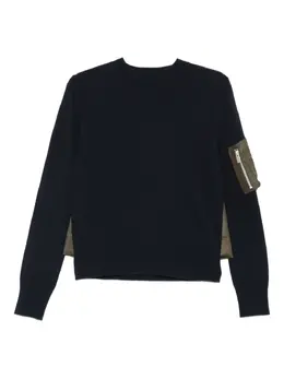sacai: Синий свитер 