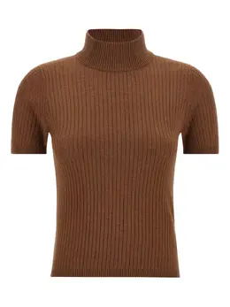 Max Mara: Коричневый топ 