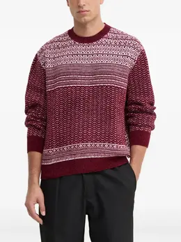 Armani Exchange: Бордовый свитер 