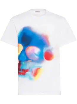 Alexander McQueen: Хлопковая футболка  Skull