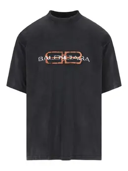 Balenciaga: Чёрная футболка 