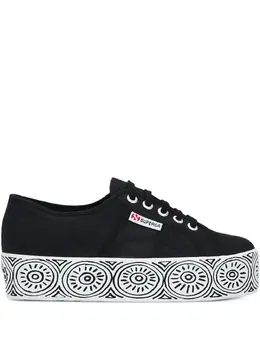 Superga: Чёрные кроссовки 