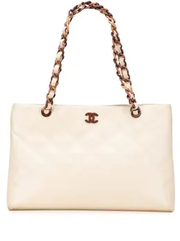 CHANEL Pre-Owned: Белая сумка-шоппер 