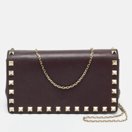 Valentino: Бордовый кошелёк  Rockstud