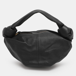 Bottega Veneta: Чёрный клатч  Double Knot
