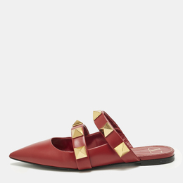 Valentino: Бордовые сабо  Roman Stud