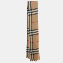 Burberry: Бежевый шарф 