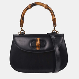 Gucci: Чёрная сумка  Bamboo