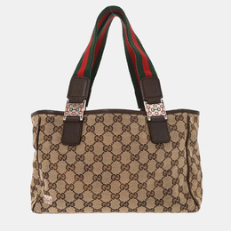 Gucci: Бежевая сумка-шоппер  GG