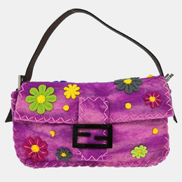 Fendi: Фиолетовая сумка 