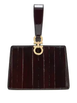 Ferragamo: Коричневая сумка  Gancini