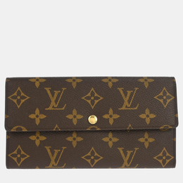 Louis Vuitton: Коричневый кошелёк  Porte Monnaie