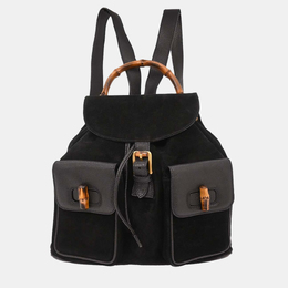 Gucci: Чёрный рюкзак  Bamboo