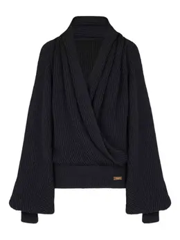 Balmain: Топ из шерсти 