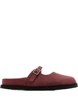 Birkenstock: Бордовые сабо 