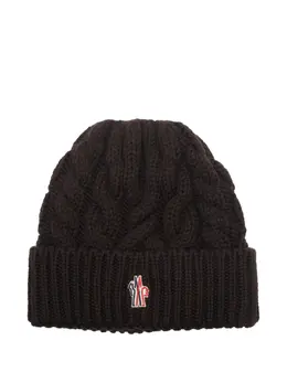 Moncler Grenoble: Коричневая шапка 